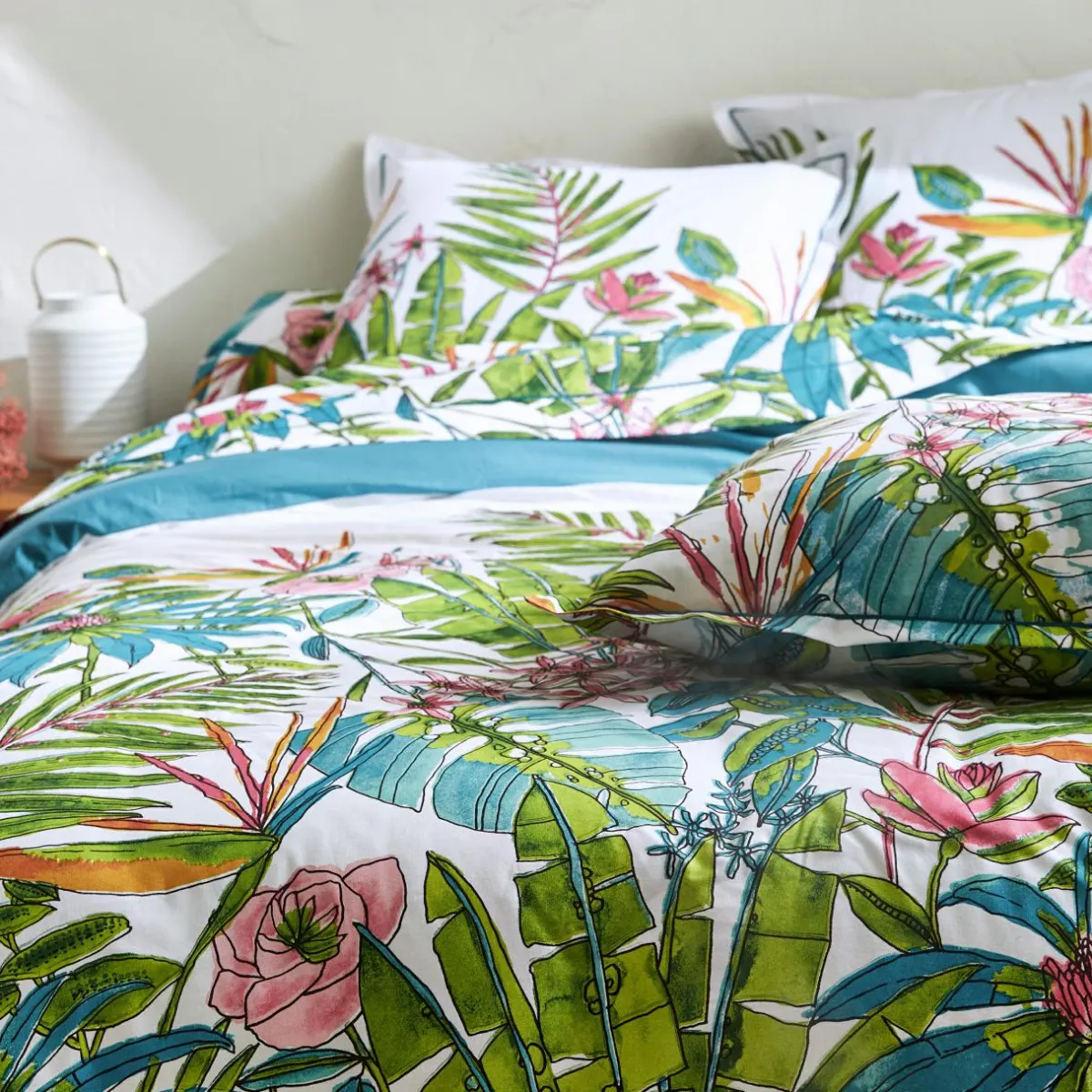 TRADILINGE Housse de couette coton (240 x 220 cm) Sumatra Paon Multicolore Online