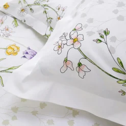 TRADILINGE Housse de couette coton (260 x 240 cm) Foliflora he Blanc Discount