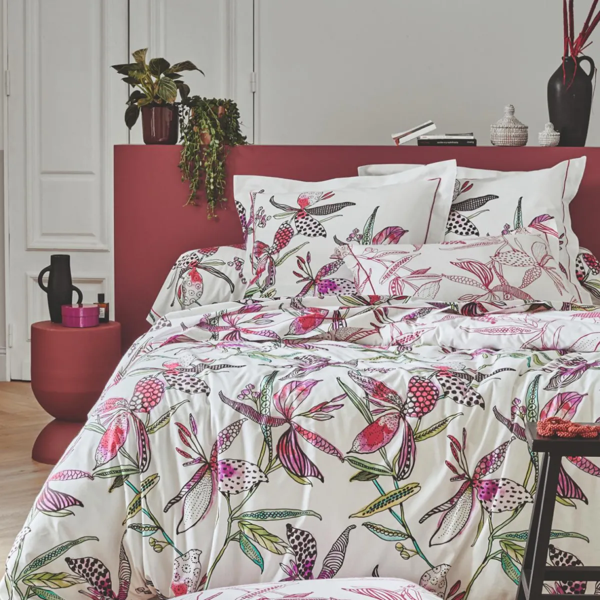 TRADILINGE Housse de couette coton (200 x 200 cm) Pénélope Rose
