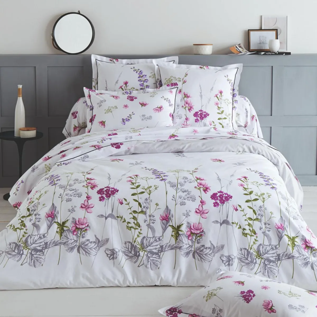 TRADI LINGE Housse de couette coton (240 x 220 cm) Pretty he Blanc Sale