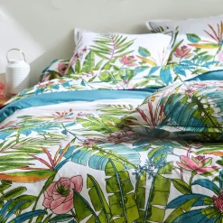 TRADILINGE Housse de couette coton (200 x 200 cm) Sumatra Paon Multicolore Discount