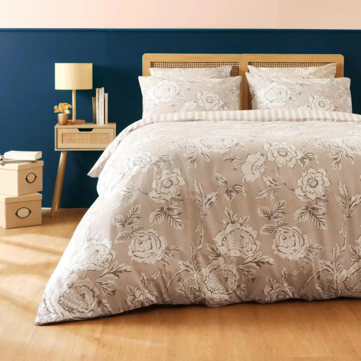 EMINZA Housse de couette coton (260 x 240 cm) Lara Beige Best