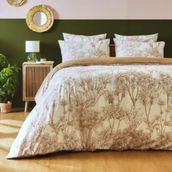 EMINZA Housse de couette coton (200 x 200 cm) Lara Marron Discount