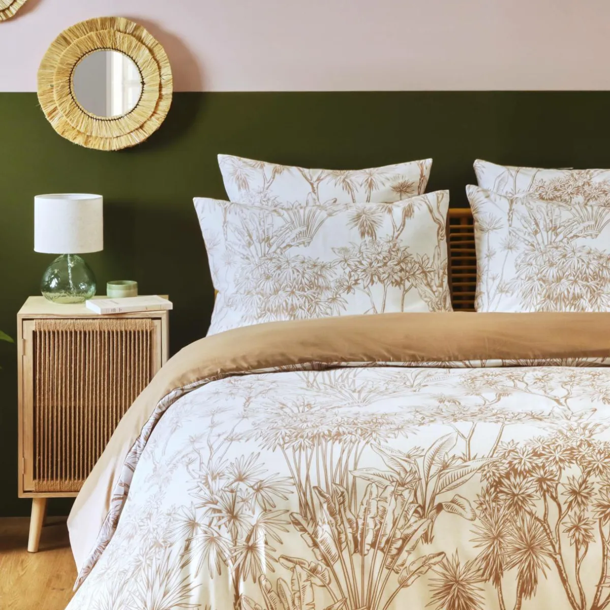 EMINZA Housse de couette coton (200 x 200 cm) Lara Marron Discount