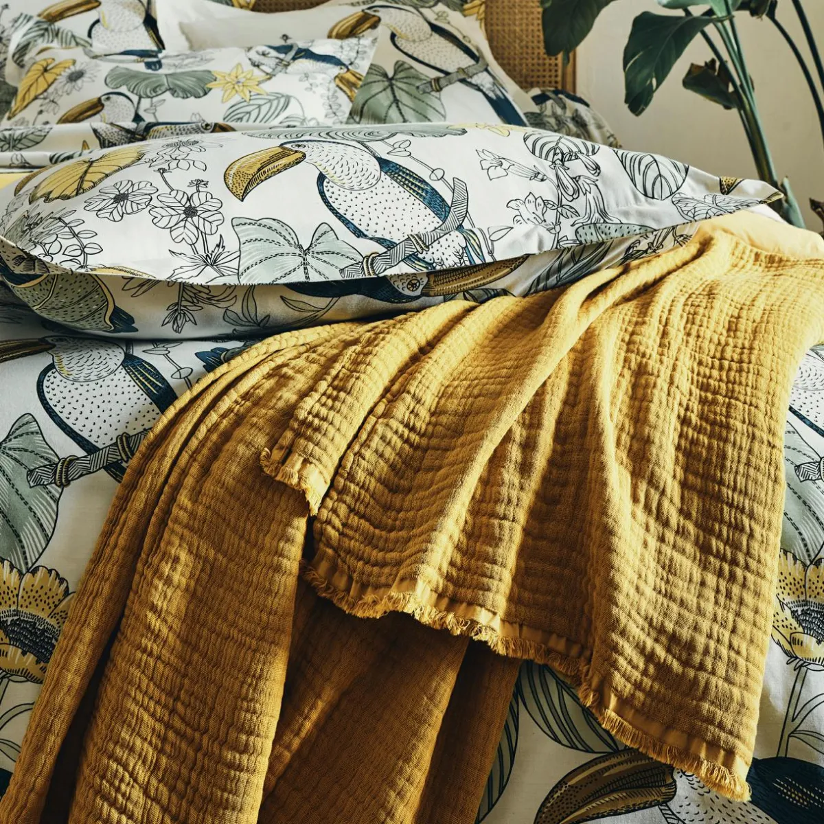 TRADILINGE Housse de couette coton lavé (280 x 240 cm) Toco e Vert Outlet