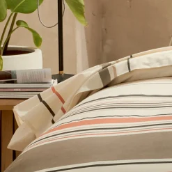 TRADI LINGE Housse de couette coton lavé (280 x 240 cm) Hugo Corail Orange Best
