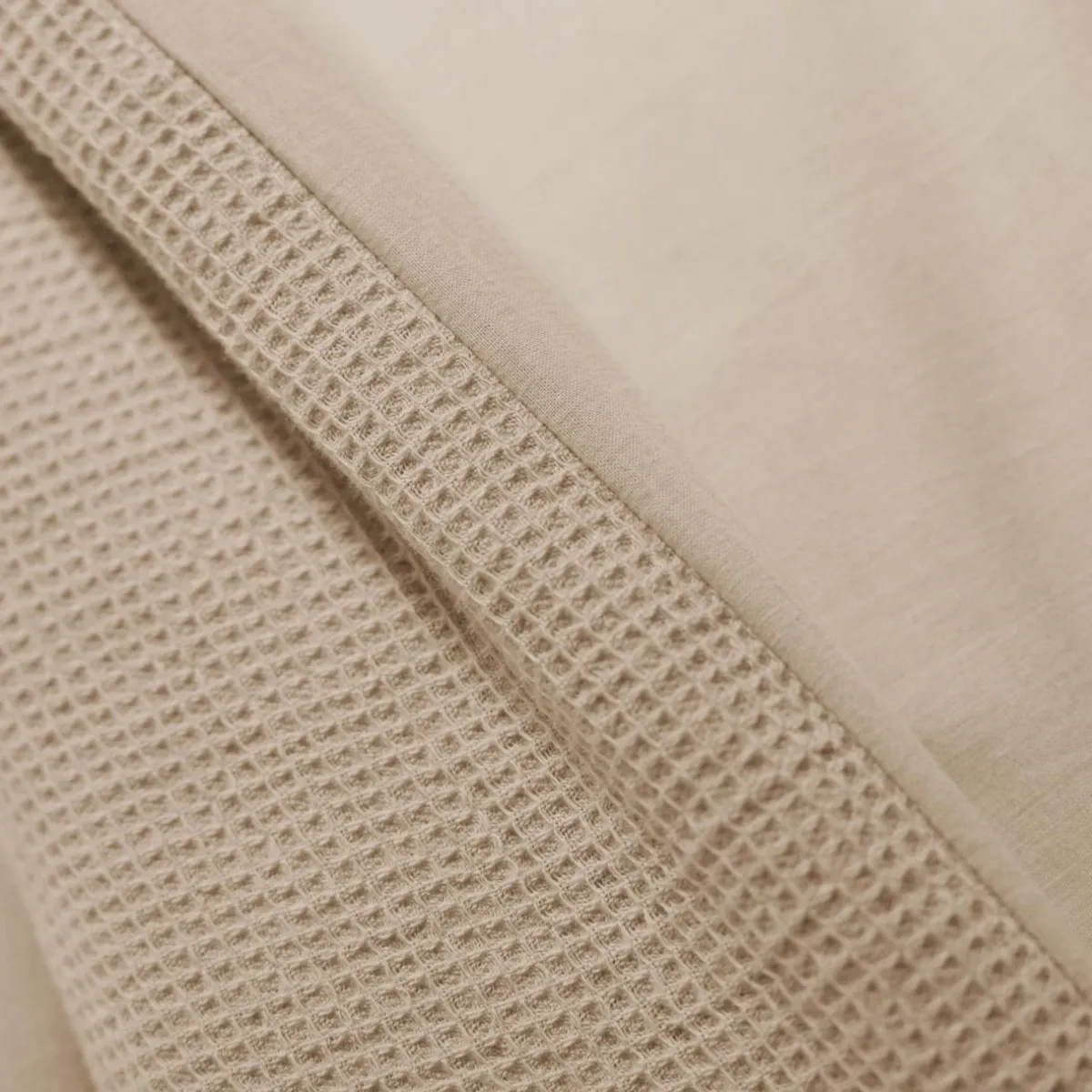 EMINZA Housse de couette coton nid d'abeille (200 x 200 cm) Eva Ficelle Outlet