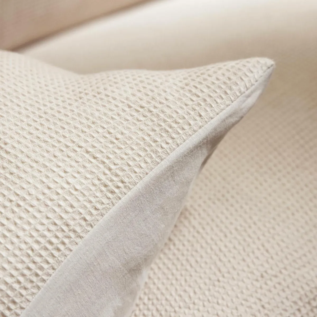 EMINZA Housse de couette coton nid d'abeille (200 x 200 cm) Eva Beige Discount