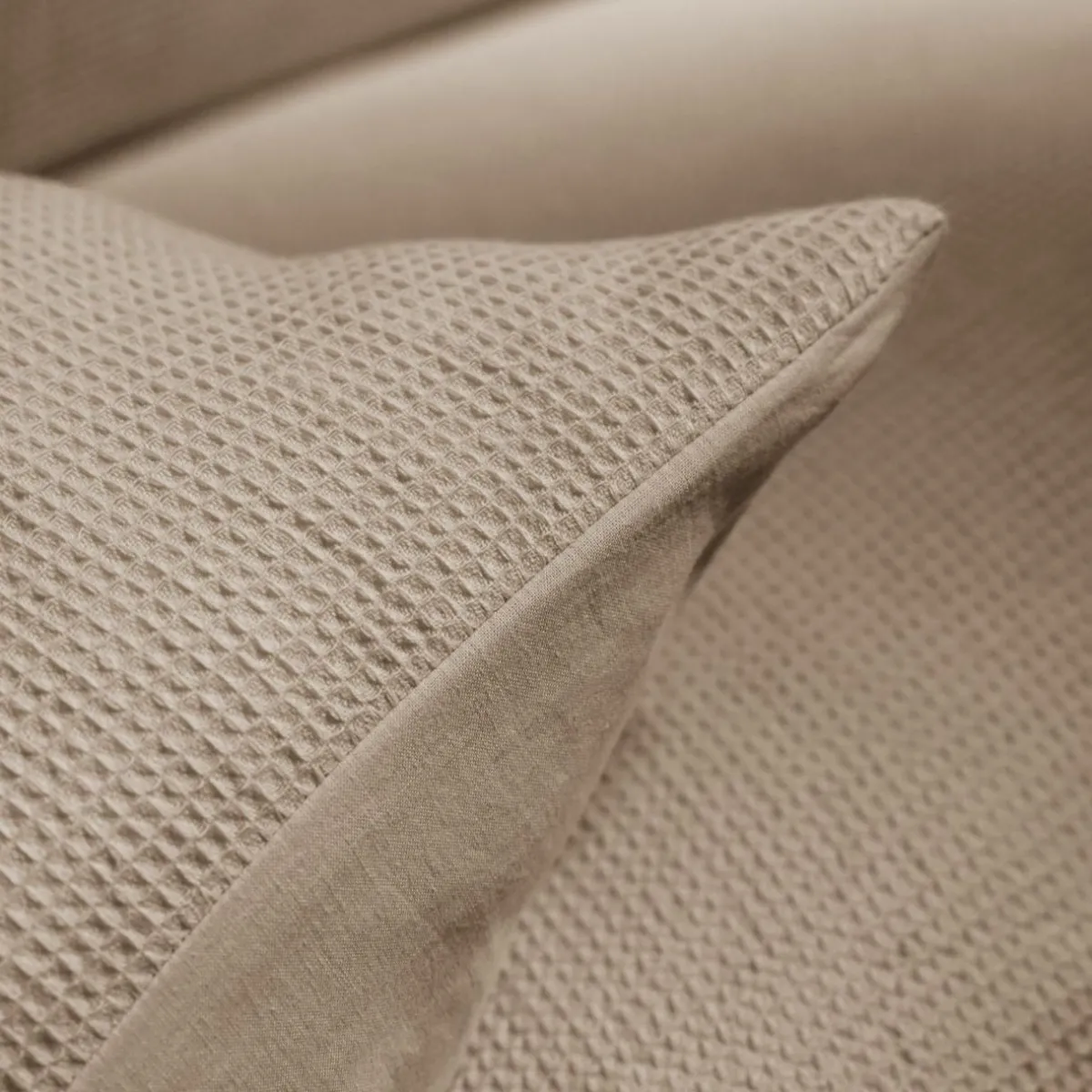 EMINZA Housse de couette coton nid d'abeille (240 x 220 cm) Eva Ficelle Clearance