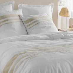 DOUCEUR D'INTERIEUR Housse de couette et deux taies coton (240 x 220 cm) Margaux he Blanc Online