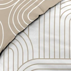 douceur d'intu017drieur Housse de couette et deux taies d'oreiller en coton (240 x 220 cm) Modul Beige Sale