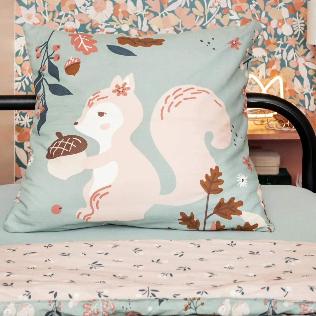 L'EFFET PAPILLON Housse de couette et deux taies enfant coton (240 x 220 cm) Tamia Multicolore New