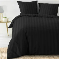 douceur d'intu017drieur Housse de couette et deux taies microfibre (240 x 220 cm) Cleo e Noir Online