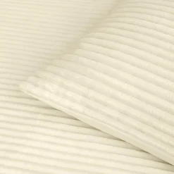douceur d'intu017drieur Housse de couette et deux taies d'oreiller flanelle (240 x 220 cm) Veloutea Beige Ecru