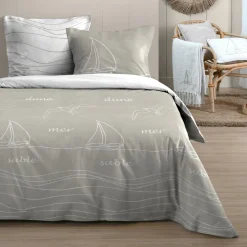 STOF Housse de couette et deux taies cotons (240 x 220 cm) Dunes Beige Best
