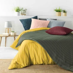 douceur d'intu017drieur Housse de couette et deux taies microfibre (240 x 220 cm) Cleo Gris Anthracite