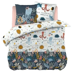 L'EFFET PAPILLON Housse de couette et deux taies enfant coton (240 x 220 cm) Octopia Multicolore Online