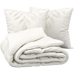 Atmosphera, cru017dateur d'intu017drieur Housse de couette et deux taies coton lavé (240 x 220 cm) Inu Ecru Sale