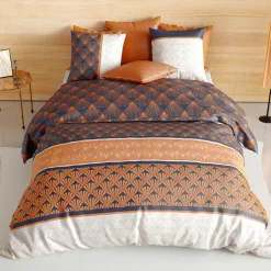 ATELIER DU COTON Housse de couette et deux taies coton (260 x 240 cm) Toffee Beige New