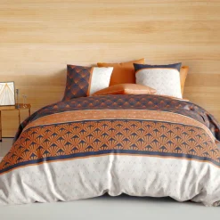 ATELIER DU COTON Housse de couette et deux taies coton (260 x 240 cm) Toffee Beige New