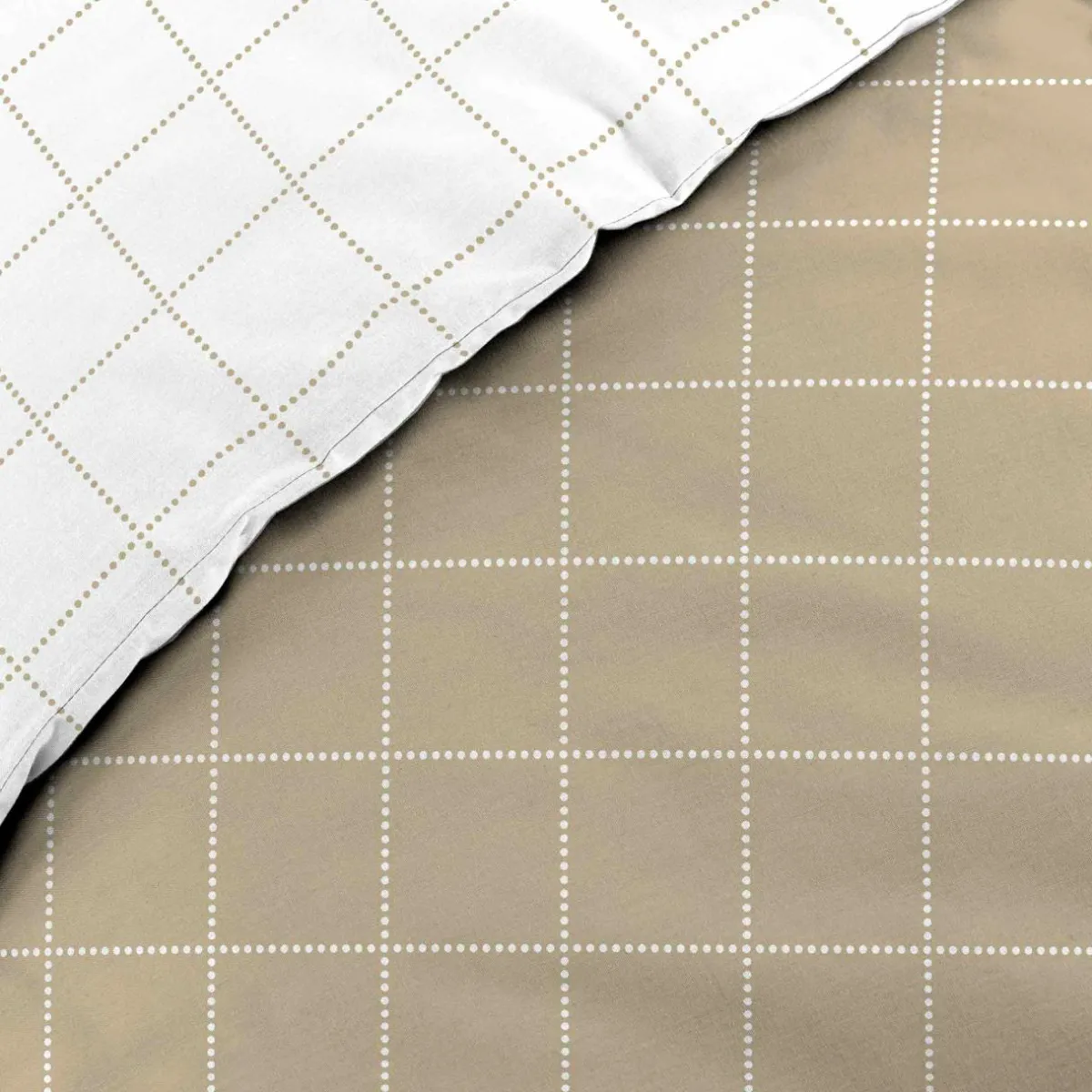 douceur d'intu017drieur Housse de couette et deux taies d'oreiller en coton (200 x 200 cm) Cadria Blanc Discount
