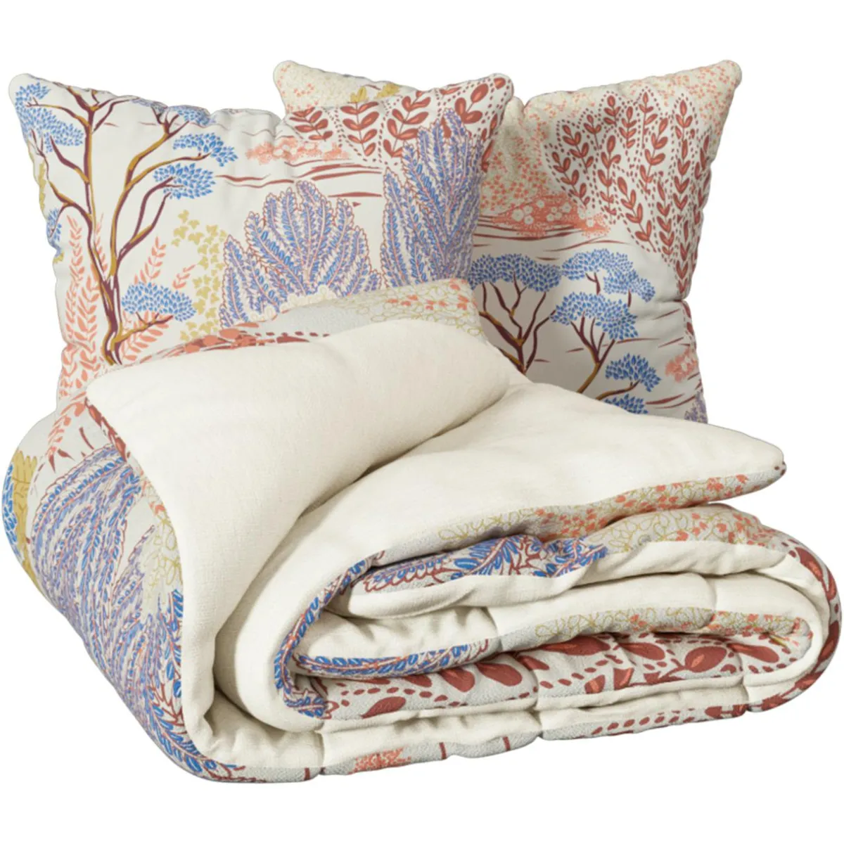 Atmosphera, cru017dateur d'intu017drieur Housse de couette et deux taies coton (240 x 220 cm) Walaa Multicolore