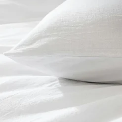 douceur d'intu017drieur Housse de couette et deux taies d'oreiller coton (240 x 220 cm) Meline Blanc Online