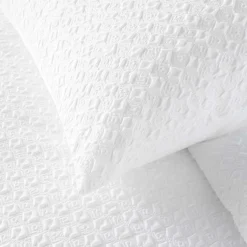 douceur d'intu017drieur Housse de couette et deux taies microfibre gaufrée (240 x 220 cm) Litéa he Blanc New