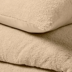 douceur d'intu017drieur Housse de couette et deux taies d'oreiller bouclette (240 x 220 cm) Helena sable Beige New