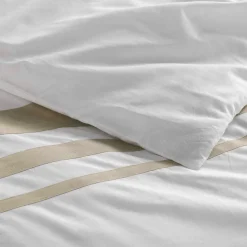 DOUCEUR D'INTERIEUR Housse de couette et deux taies coton (260 x 240 cm) Margaux he Blanc Clearance
