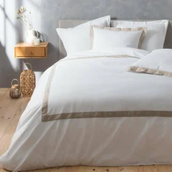 DOUCEUR D'INTERIEUR Housse de couette et deux taies coton (260 x 240 cm) Lauraline he Blanc Sale