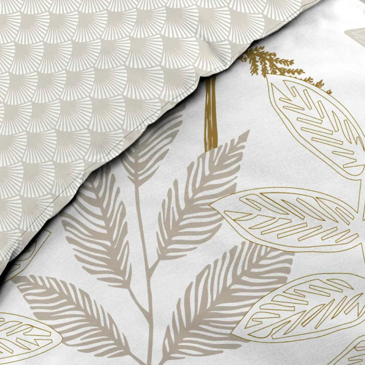 douceur d'intu017drieur Housse de couette et deux taies d'oreiller en coton (240 x 220 cm) Raoni Beige Clearance