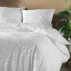 douceur d'intu017drieur Housse de couette et deux taies microfibre tuftée (260 x 240 cm) Heltie he Blanc Online