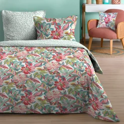 STOF Housse de couette et deux taies d'oreiller en coton (240 x 220 cm) Martina Multicolore Hot