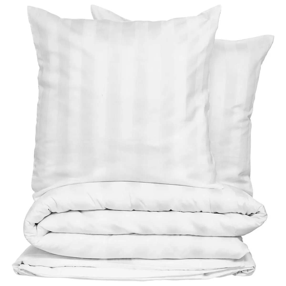 ATMOSPHERA Housse de couette et deux taies satin de coton (240 x 220 cm) Isadora he Blanc New