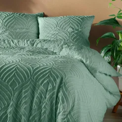 douceur d'intu017drieur Housse de couette et deux taies microfibre (260 x 240 cm) Heltie Vert sauge New