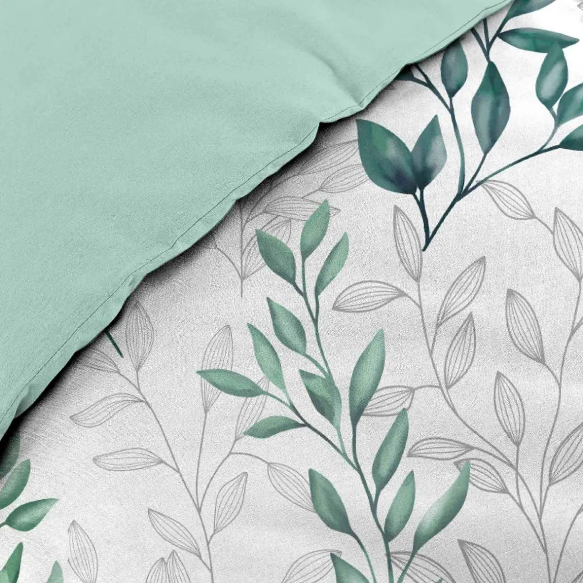 douceur d'intu017drieur Housse de couette et deux taies d'oreiller percale de coton (240 x 220 cm) Wendy e Vert Sale