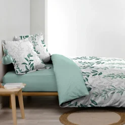 douceur d'intu017drieur Housse de couette et deux taies d'oreiller percale de coton (240 x 220 cm) Wendy e Vert Sale