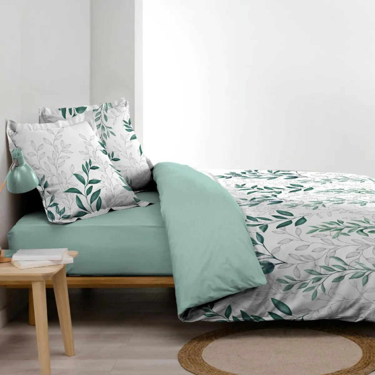 douceur d'intu017drieur Housse de couette et deux taies d'oreiller percale de coton (240 x 220 cm) Wendy e Vert Sale