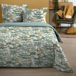 STOF Housse de couette et deux taies coton (240 x 220 cm) Mafate e Vert Outlet