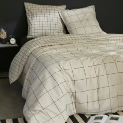 L'EFFET PAPILLON Housse de couette et deux taies coton (260 x 240 cm) Carrie Beige Outlet