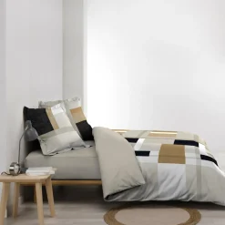 douceur d'intu017drieur Housse de couette et deux taies percale de coton (240 x 220 cm) Ulysse Multicolore New