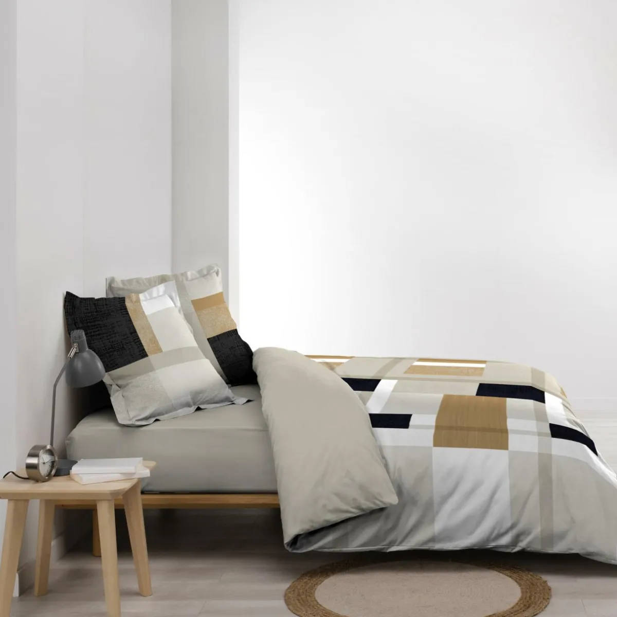 douceur d'intu017drieur Housse de couette et deux taies percale de coton (240 x 220 cm) Ulysse Multicolore New