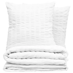 ATMOSPHERA Housse de couette et deux taies polycoton (240 x 220 cm) Irhia he Blanc Clearance
