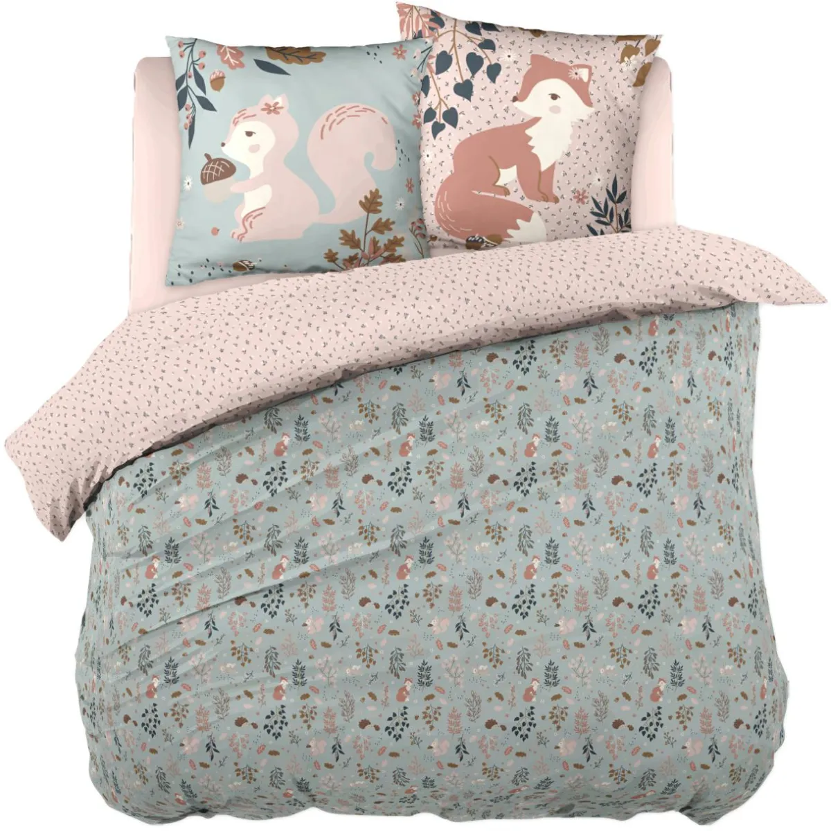 L'EFFET PAPILLON Housse de couette et deux taies enfant coton (200 x 200 cm) Tamia Multicolore New