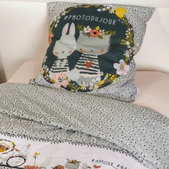 L'EFFET PAPILLON Housse de couette et deux taies enfant coton (240 x 220 cm) Jardinage Multicolore Sale
