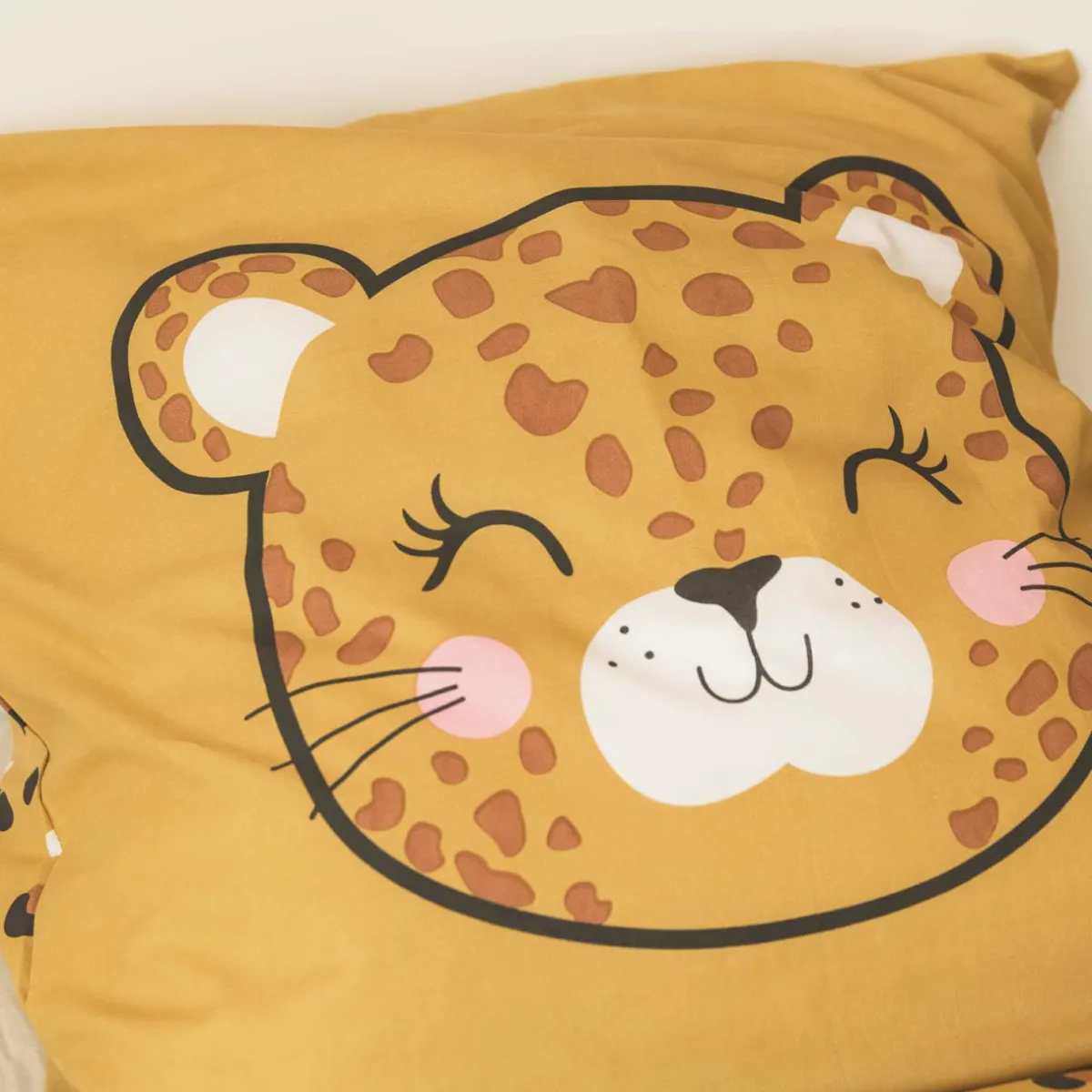 l'Effet Papillon Housse de couette et deux taies enfant coton (200 x 200 cm) Lola Caramel Clearance