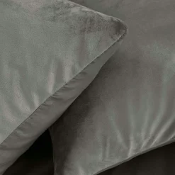 douceur d'intu017drieur Housse de couette et deux taies d'oreiller velours (240 x 220 cm) Velina Gris Anthracite New