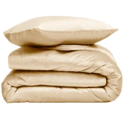 douceur d'intu017drieur Housse de couette et deux taies d'oreiller velours (240 x 220 cm) Velina sable Beige Best