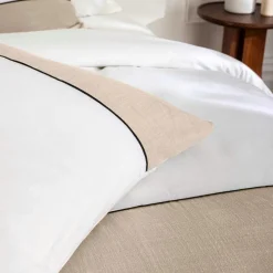 douceur d'intu017drieur Housse de couette et deux taies d'oreiller coton (260 x 240 cm) Gabrielle Beige Hot